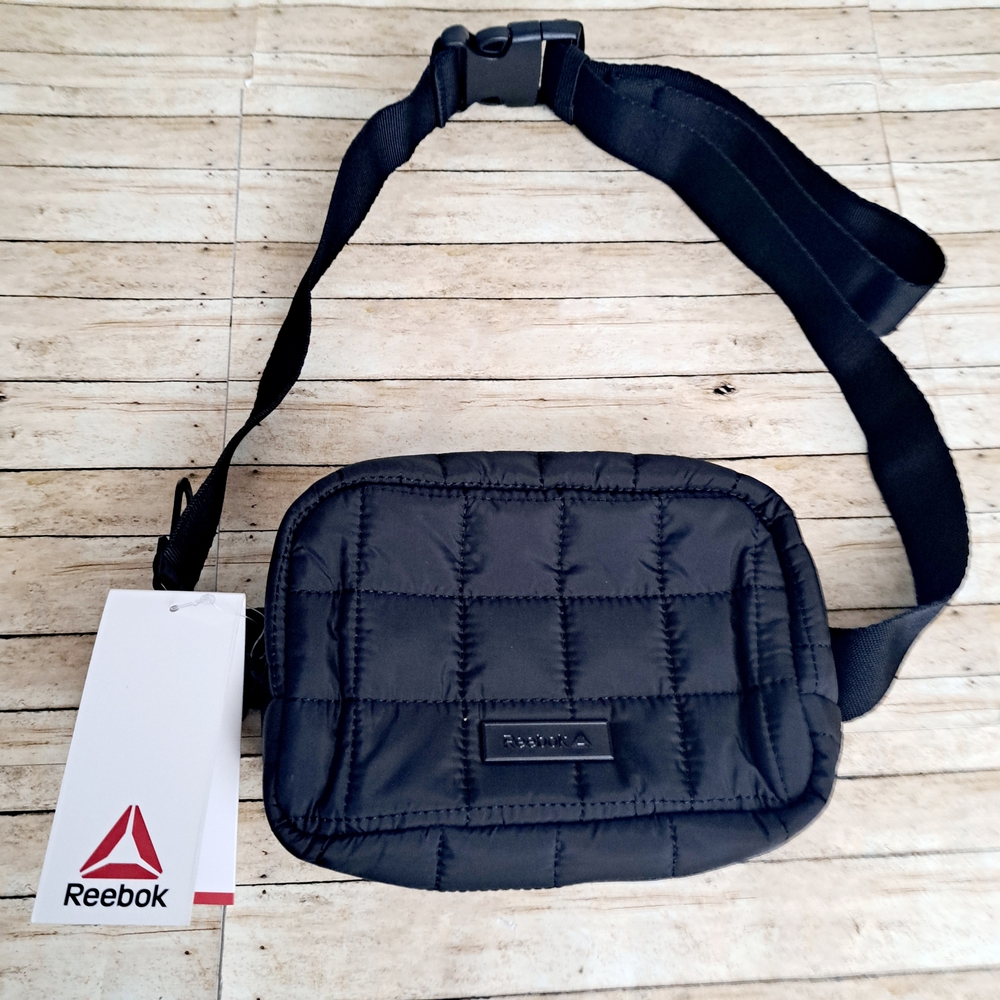 Reebok Fanny Pack Case Black Quilted Men's Bag
